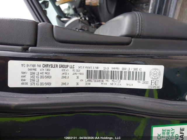 Aukcja sprzedaży 2011 Jeep Grand Cherokee Overland, vin: 1J4RR6GT5BC608186, numer aukcji: 12602131