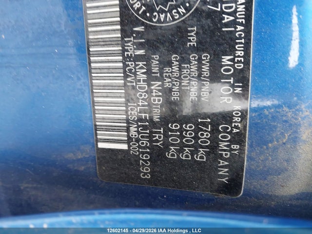 KMHD84LF1JU619293 Hyundai Elantra Sel/value/limited
