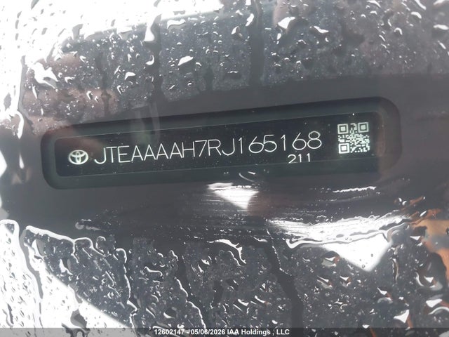12602147 :رقم المزاد ، JTEAAAAH7RJ165168 vin ، 2024 Toyota Venza Le/xle/limited/night Shade مزاد بيع