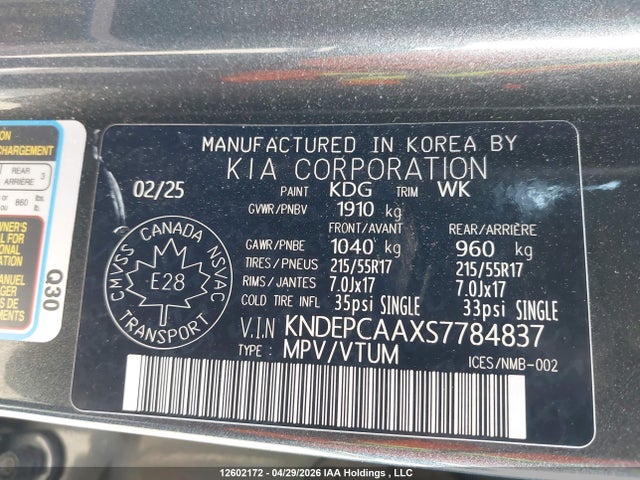 KNDEPCAAXS7784837 KIA Seltos Lx