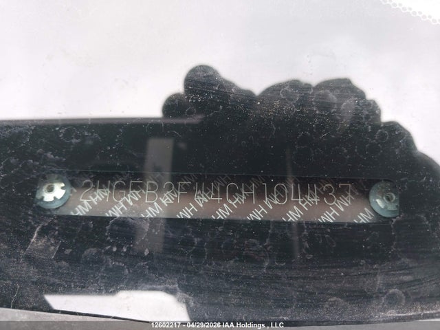 2012 Honda Civic Lx მანქანა იყიდება აუქციონზე, vin: 2HGFB2F44CH104437, აუქციონის ნომერი: 12602217