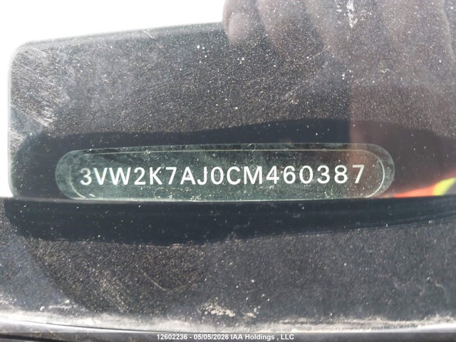Aukcja sprzedaży 2012 Volkswagen Jetta, vin: 3VW2K7AJ0CM460387, numer aukcji: 12602236