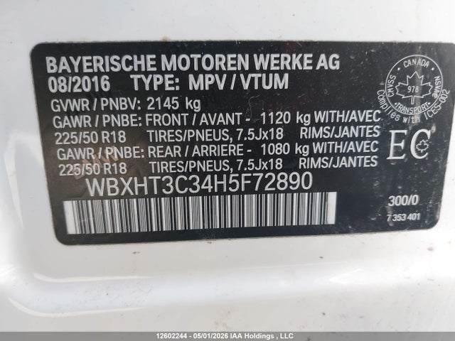 WBXHT3C34H5F72890 BMW X1 Xdrive28i