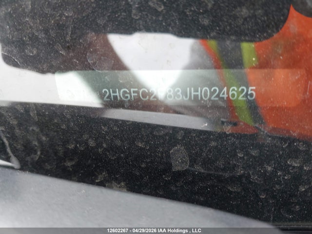 Aukcja sprzedaży 2018 Honda Civic Ex 4dr, vin: 2HGFC2F83JH024625, numer aukcji: 12602267