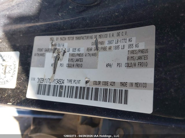 3MZBM1V70FM134504 Mazda 3 TOURING