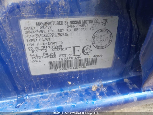 3N1CK3CP9HL262845 Nissan Micra