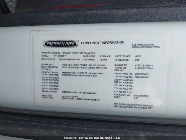 Продаж на аукціоні авто 2024 Freightliner New Cascadia 126, vin: 3AKJHHDRXRSVE1596, номер лоту: 12602314