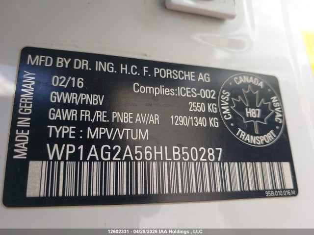 WP1AG2A56HLB50287 Porsche Macan Gts