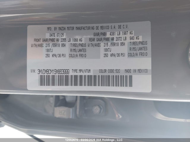 3MVDMBCM1SM863999 Mazda Cx-30 Gs