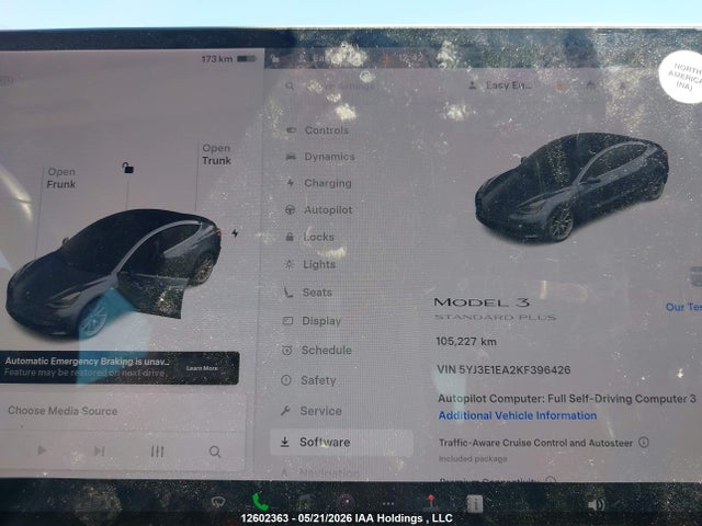 2019 Tesla Model 3 Long Range/mid Range/standard Range/standard Range Plus მანქანა იყიდება აუქციონზე, vin: 5YJ3E1EA2KF396426, აუქციონის ნომერი: 12602363