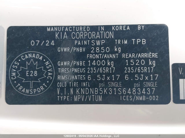 KIA Carnival Lx 2024 KNDNB5K31S6483437 Image 19