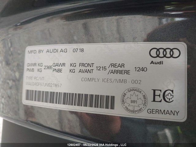 WAU24GF57JN021857 Audi S5 3.0t Technik