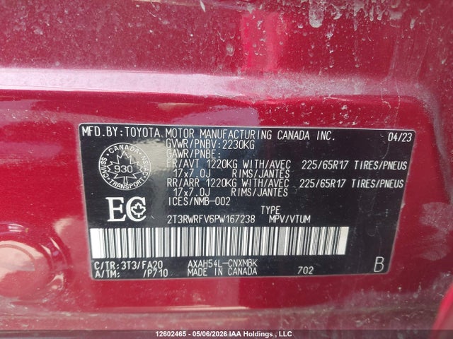 Aukcja sprzedaży 2023 Toyota Rav4 Hybrid Xle, vin: 2T3RWRFV6PW167238, numer aukcji: 12602465