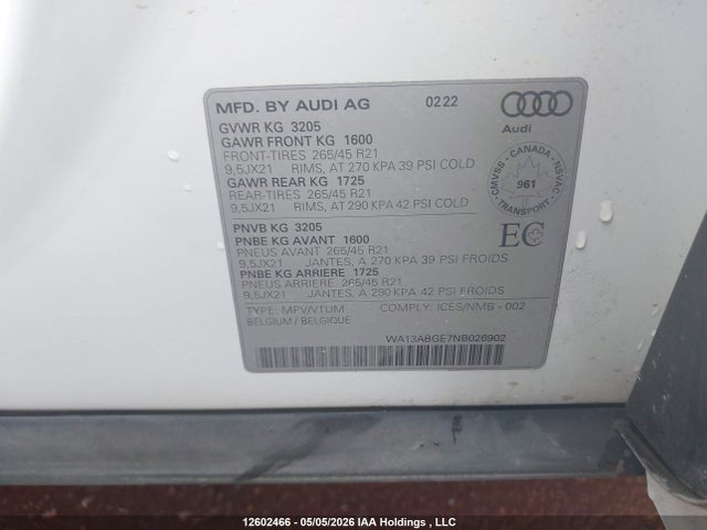 Audi E-tron 55 Technik 2022 WA13ABGE7NB026902 Image 9