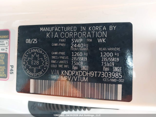 KNDPXDDH9T7303985 KIA Sportage Phev Sx