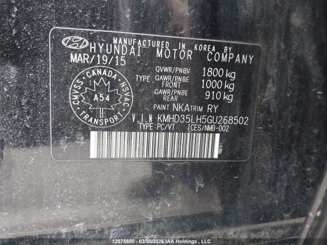 KMHD35LH5GU268502 Hyundai Elantra Gt Gls