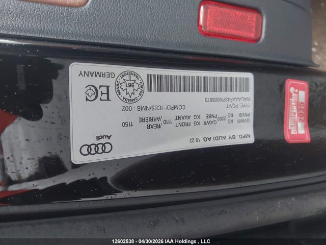 Продажа на аукционе авто 2023 Audi A4 45 Komfort, vin: WAUAAAF43PN005673, номер лота: 12602538