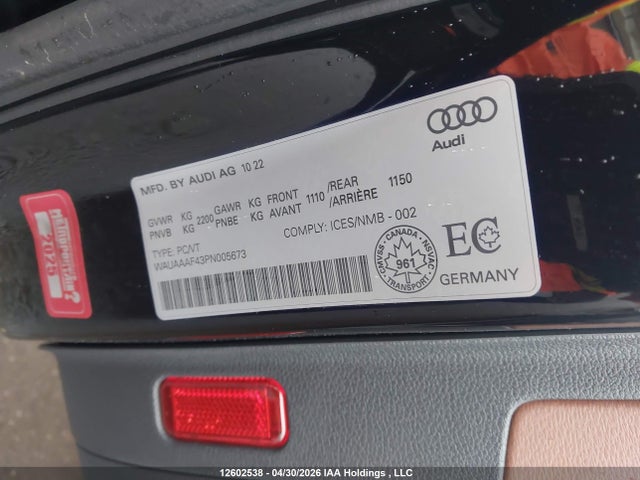 Продажа на аукционе авто 2023 Audi A4 45 Komfort, vin: WAUAAAF43PN005673, номер лота: 12602538