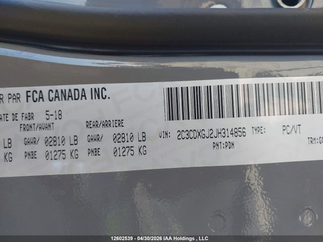 Продаж на аукціоні авто 2018 Dodge Charger R/t 392, vin: 2C3CDXGJ2JH314856, номер лоту: 12602539