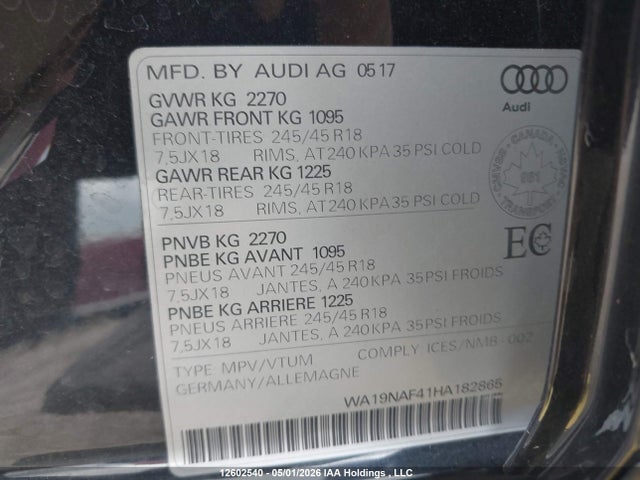 WA19NAF41HA182865 Audi A4 Allroad Prestige