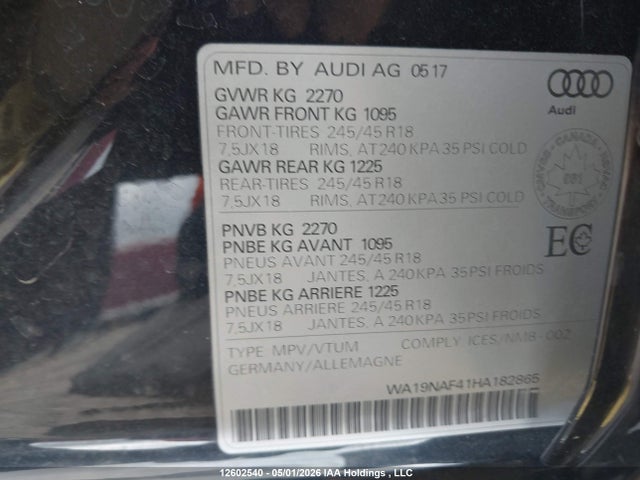 WA19NAF41HA182865 Audi A4 Allroad Prestige