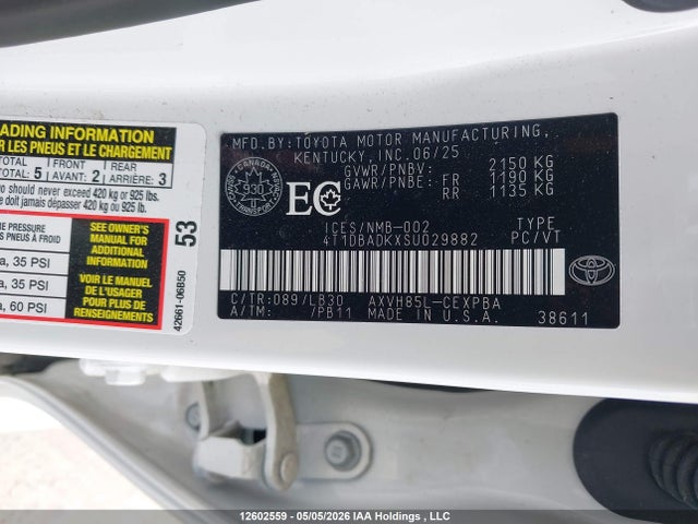 4T1DBADKXSU029882 Toyota CAMRY XSE