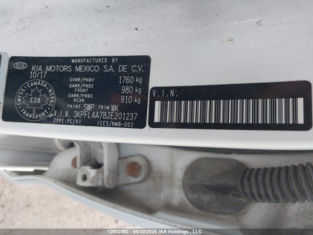 2018 Kia Forte Lx/lx+ მანქანა იყიდება აუქციონზე, vin: 3KPFL4A78JE201237, აუქციონის ნომერი: 12602582