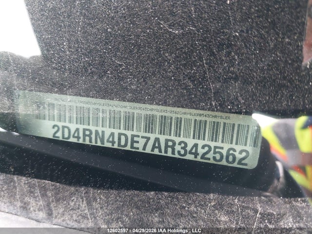 12602597 :رقم المزاد ، 2D4RN4DE7AR342562 vin ، 2010 Dodge Grand Caravan Se مزاد بيع