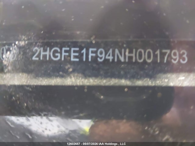 2HGFE1F94NH001793 Honda Civic Touring