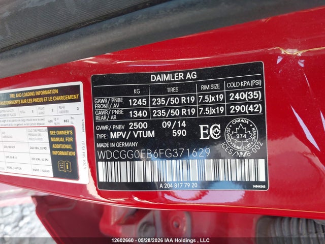 Продаж на аукціоні авто 2015 Mercedes-benz Glk 250 Bluetec 4matic, vin: WDCGG0EB6FG371629, номер лоту: 12602660