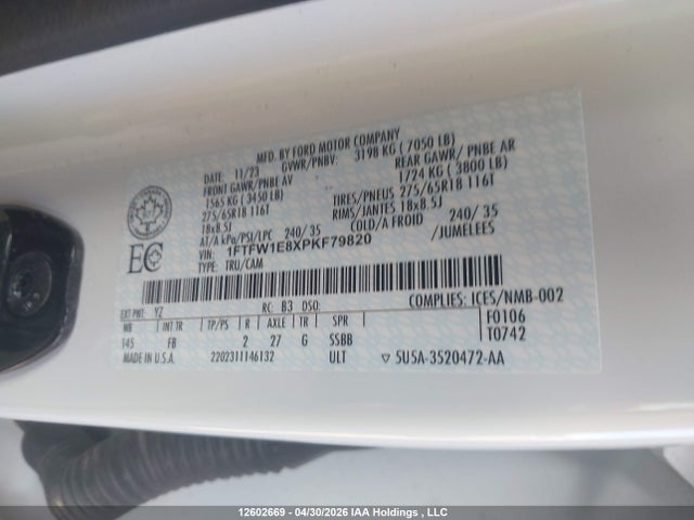 Ford F150 Supercrew 2023 1FTFW1E8XPKF79820 Image 9
