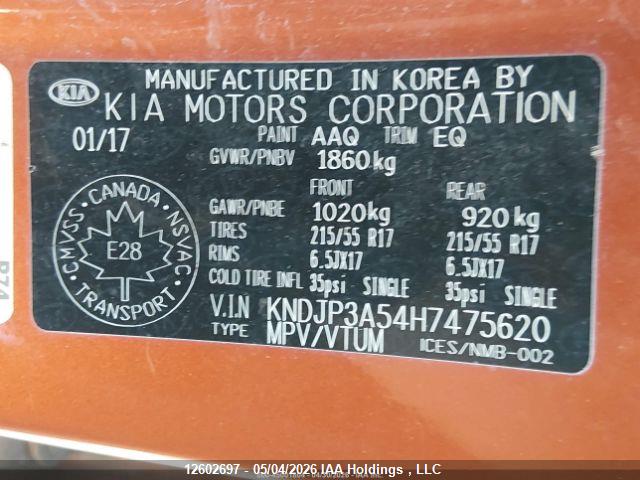 KIA SOUL + 2017 KNDJP3A54H7475620 Image 10