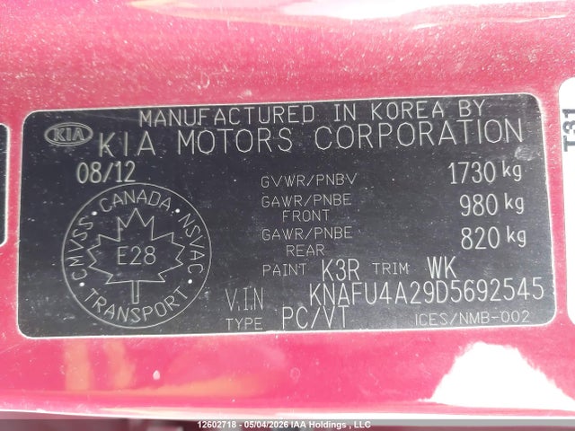Продажа на аукционе авто 2013 Kia Forte Ex, vin: KNAFU4A29D5692545, номер лота: 12602718