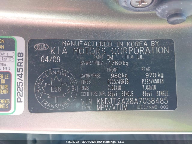 2010 Kia Soul +/!/sport მანქანა იყიდება აუქციონზე, vin: KNDJT2A28A7058485, აუქციონის ნომერი: 12602722