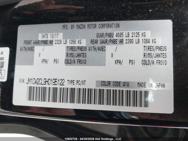 JM1CW2CL9H0195122 Mazda 5 Touring