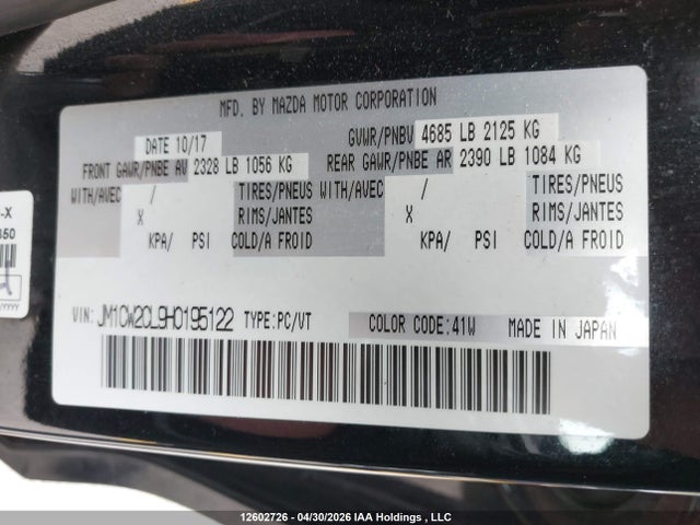 JM1CW2CL9H0195122 Mazda 5 Touring