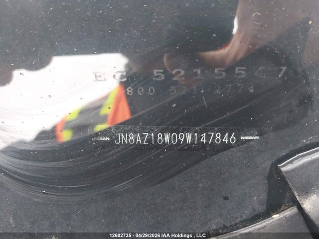 2009 Nissan Murano S/sl/le მანქანა იყიდება აუქციონზე, vin: JN8AZ18W09W147846, აუქციონის ნომერი: 12602735