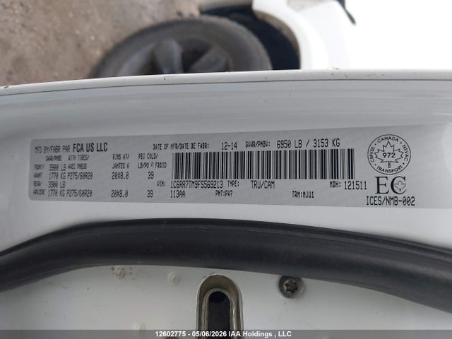 Продаж на аукціоні авто 2015 Ram 1500 Slt, vin: 1C6RR7TM9FS569213, номер лоту: 12602775