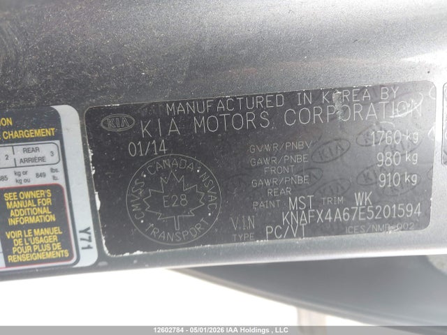 Продаж на аукціоні авто 2014 Kia Forte 1.8l Lx/1.8l Lx+/1.8l Se, vin: KNAFX4A67E5201594, номер лоту: 12602784