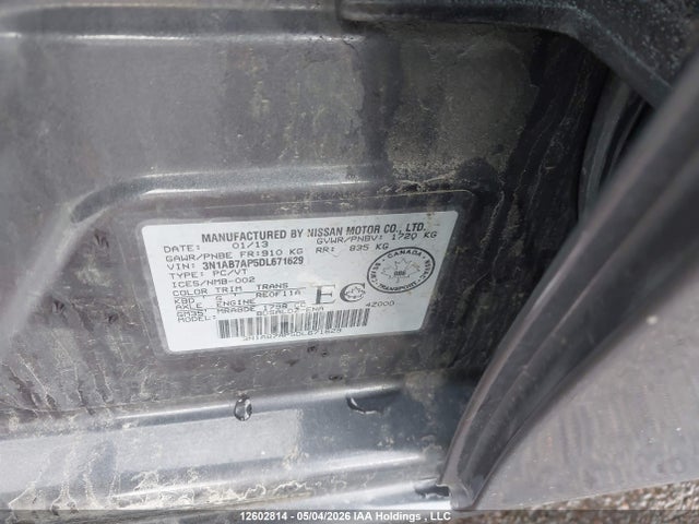 12602814 :رقم المزاد ، 3N1AB7AP5DL671629 vin ، 2013 Nissan Sentra 1.8 S/1.8 Sv مزاد بيع