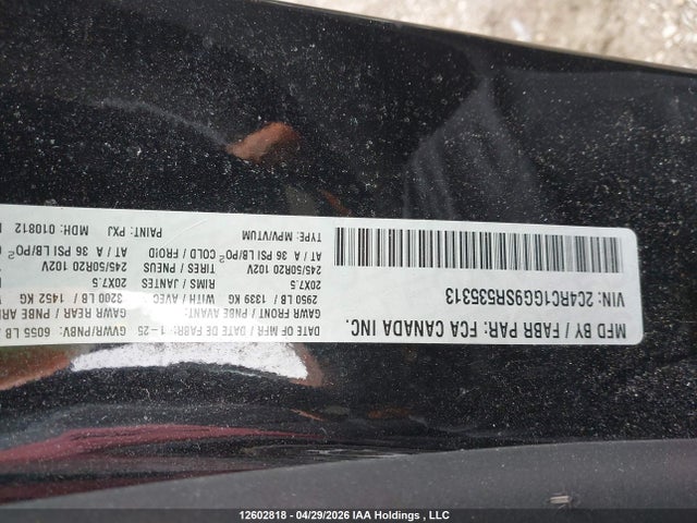Aukcja sprzedaży 2025 Chrysler Pacifica Limited, vin: 2C4RC1GG9SR535313, numer aukcji: 12602818