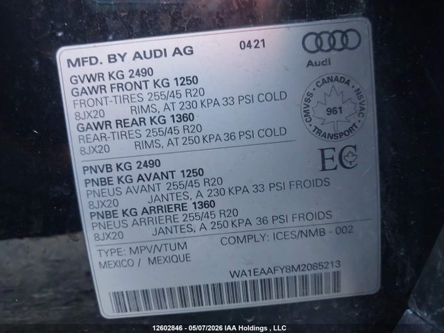 Audi Q5 45 Progressiv 2021 WA1EAAFY8M2085213 Image 16