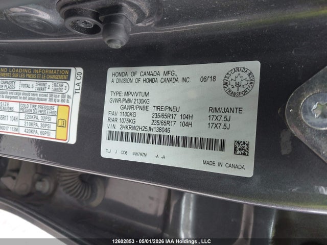 2HKRW2H25JH138046 Honda CR-V LX