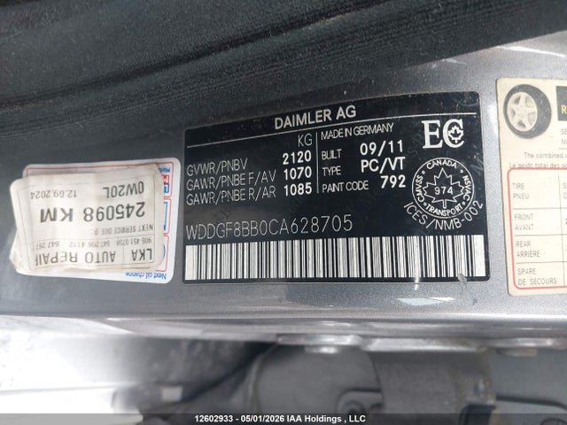 Aukcja sprzedaży 2012 Mercedes-benz C 300 4matic, vin: WDDGF8BB0CA628705, numer aukcji: 12602933