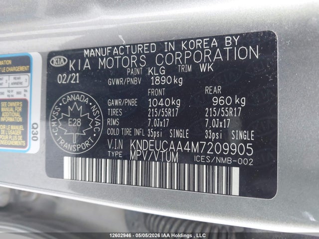 Продаж на аукціоні авто 2021 Kia Seltos S, vin: KNDEUCAA4M7209905, номер лоту: 12602946