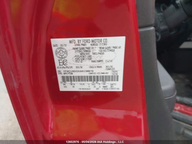 Продажа на аукционе авто 2010 Ford Escape Xlt Automatic, vin: 1FMCU9DGXAKC98619, номер лота: 12602976
