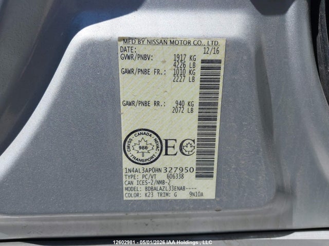 1N4AL3AP0HN327950 Nissan Altima