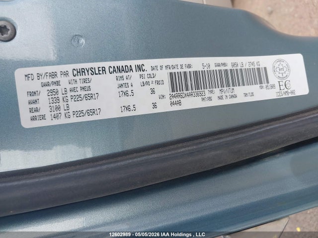 12602989 :رقم المزاد ، 2A4RR6DX4AR336923 vin ، 2010 Chrysler Town & Country Limited مزاد بيع