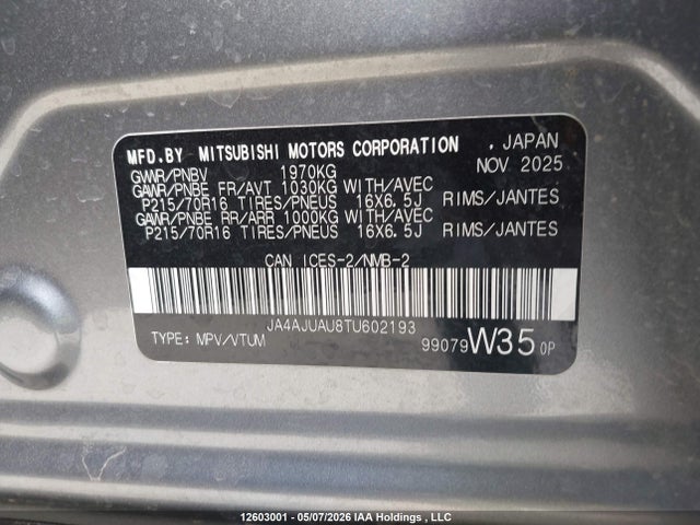 JA4AJUAU8TU602193 Mitsubishi RVR ES