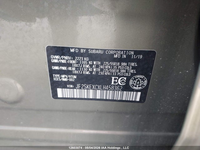 JF2SKEXCXLH458362 Subaru Forester